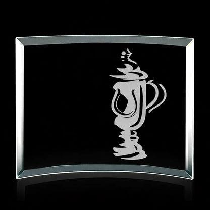 Curved Bevel Jade Rectangle crystal plaque Award