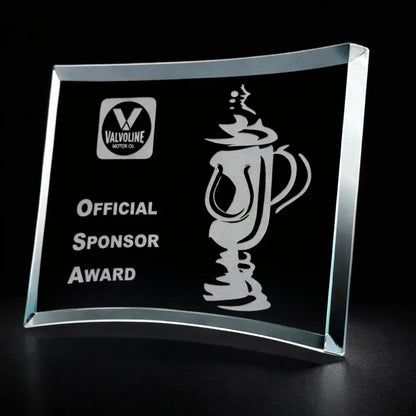 Curved Bevel Jade Rectangle crystal plaque Award