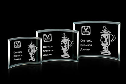 Curved Bevel Jade Rectangle crystal plaque Award