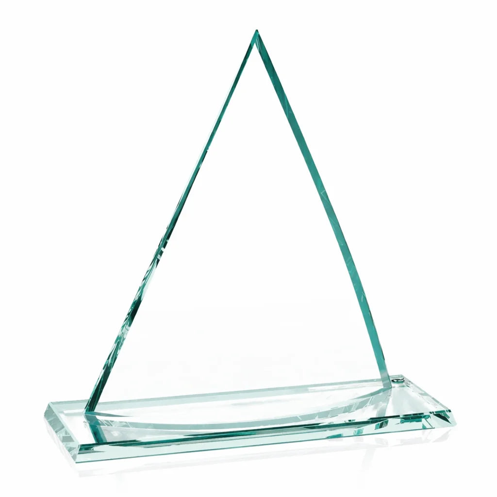 Curved Oxford Jade Pyramid Glass Award
