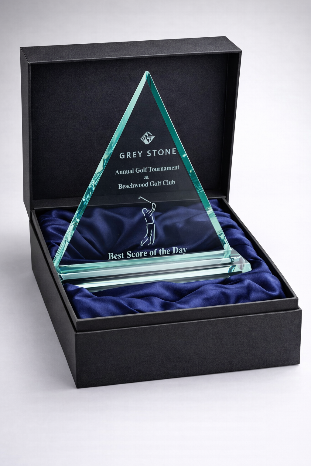 Curved Oxford Jade Pyramid Glass Award
