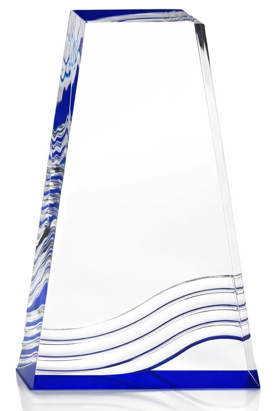 Custom Blue Accent Acrylic Service Award