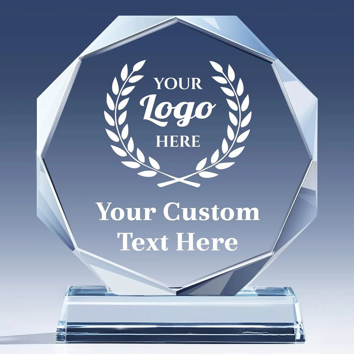 Custom Logo Crystal Award – Personalized Corporate Recognition Trophy