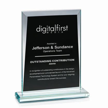 Sullivan Jade Rectangle crystal plaque Award