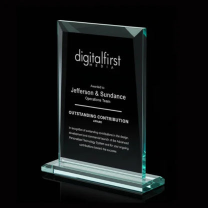 Sullivan Jade Rectangle crystal plaque Award