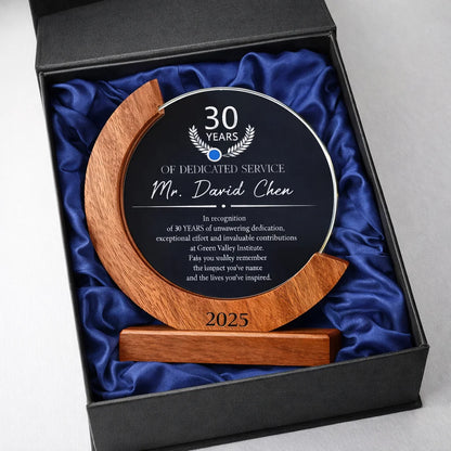 Crystal Service Recognition Plaque Award