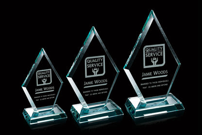 Custom Diamond Jade Glass Award