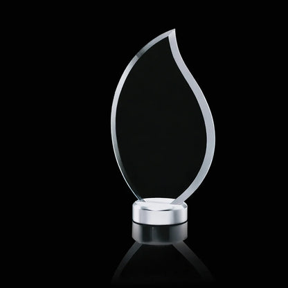 Custom Flame Crystal Award plaque