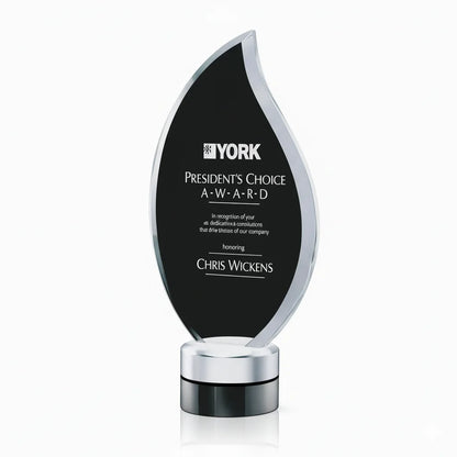Custom Flame Crystal Award plaque