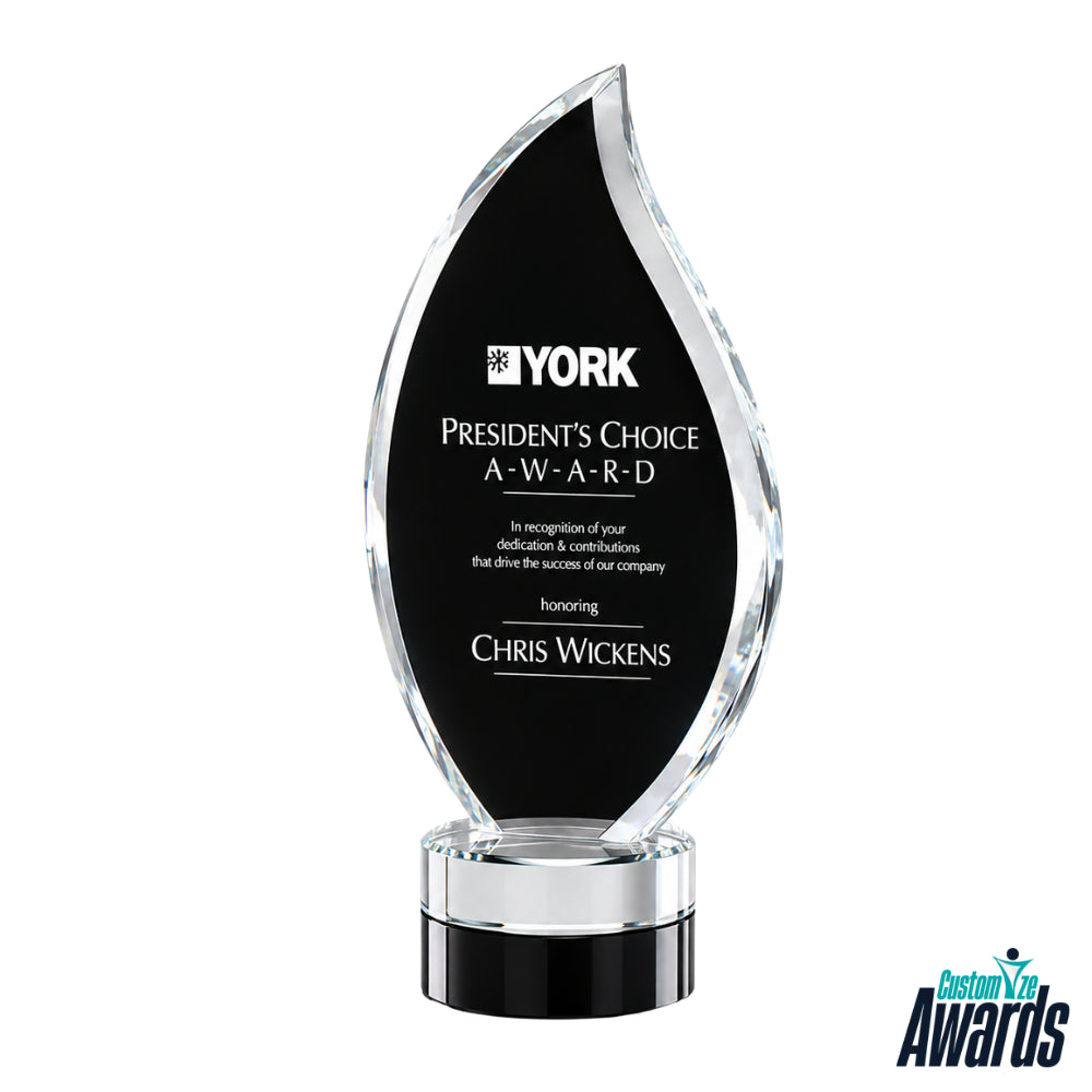 Flame Crystal | Custom Glass Plaque for Employees