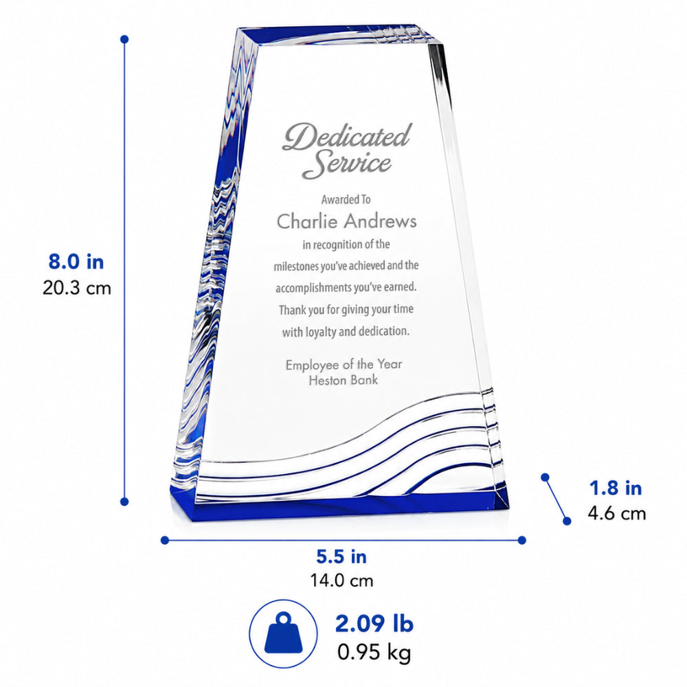 Blue Accent | Custom Engraved Recognition Plaque Award