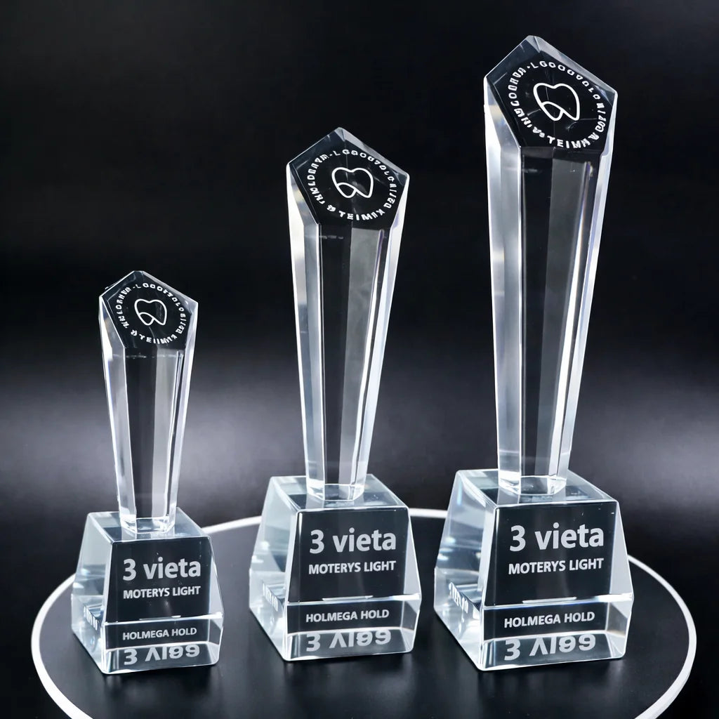 Custom Crystal Column Trophy