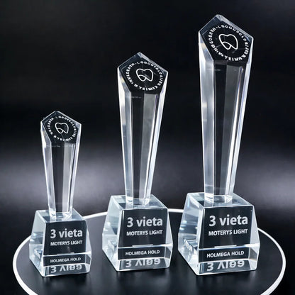 Custom Crystal Column Trophy