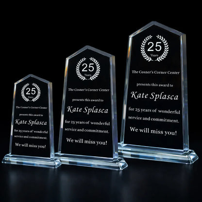 Custom Crystal Award plaque