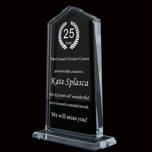 Custom Crystal Award plaque