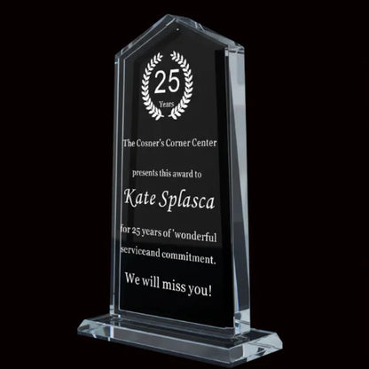 Custom Crystal Award plaque