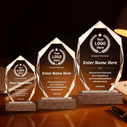 Custom Logo Crystal Award Plaque