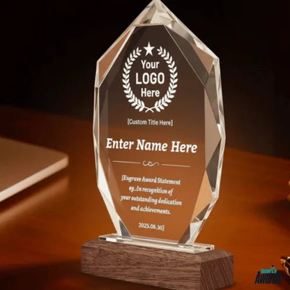 Custom Logo Crystal Award Plaque