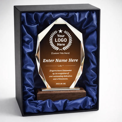 Custom Logo Crystal Award Plaque
