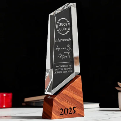 Custom Tall Crystal Plaque