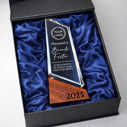 Custom Tall Crystal Plaque