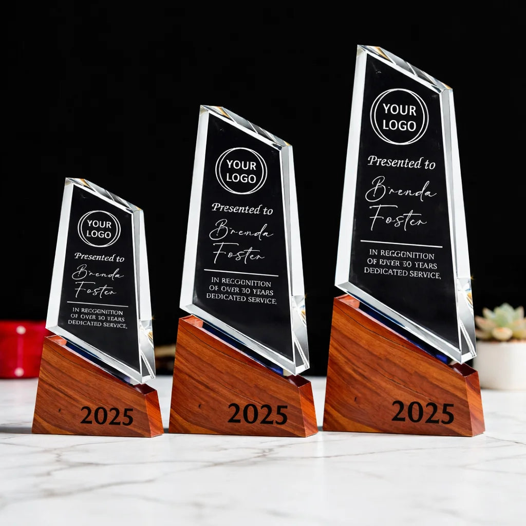Custom Tall Crystal Plaque