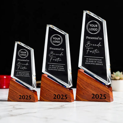 Custom Tall Crystal Plaque