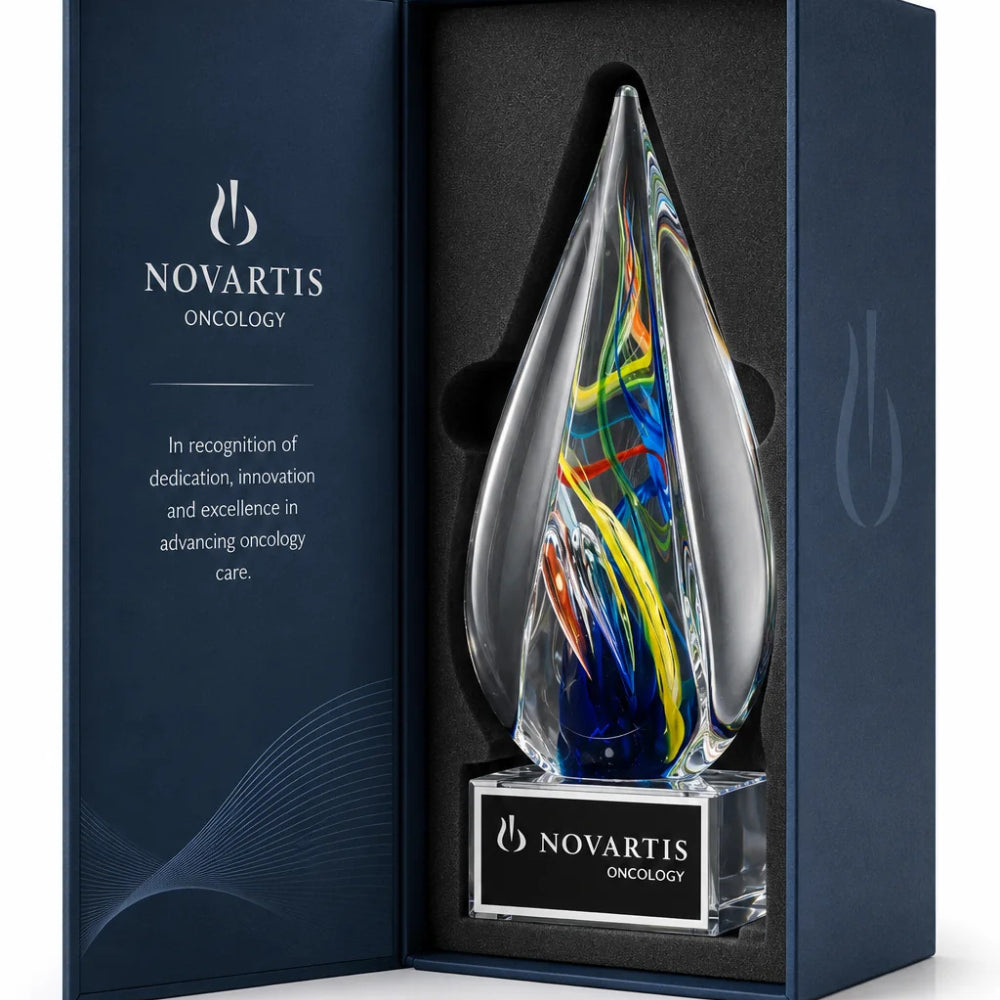 Droplet-ShapedArtGlassAwardpakaging