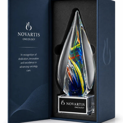 Flamme en verre d'art | Trophée en verre de reconnaissance