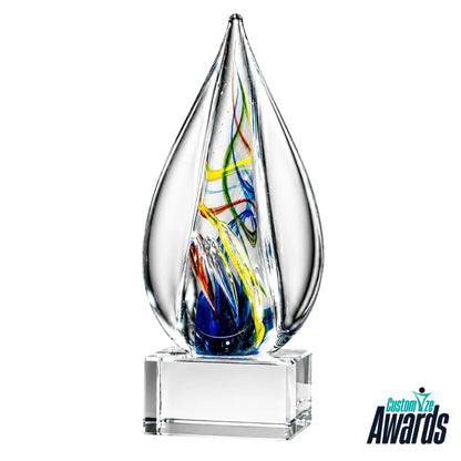 Flamme en verre d'art | Trophée en verre de reconnaissance