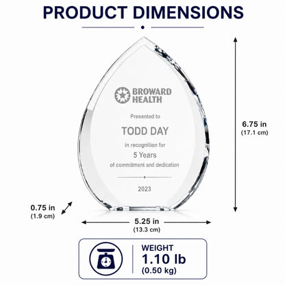 Eclipse Teardrop | Employee Service Crystal Award