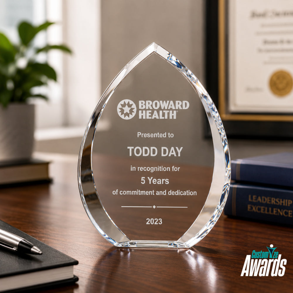 Eclipse Teardrop  Employee Service Crystal Award lifestyle 