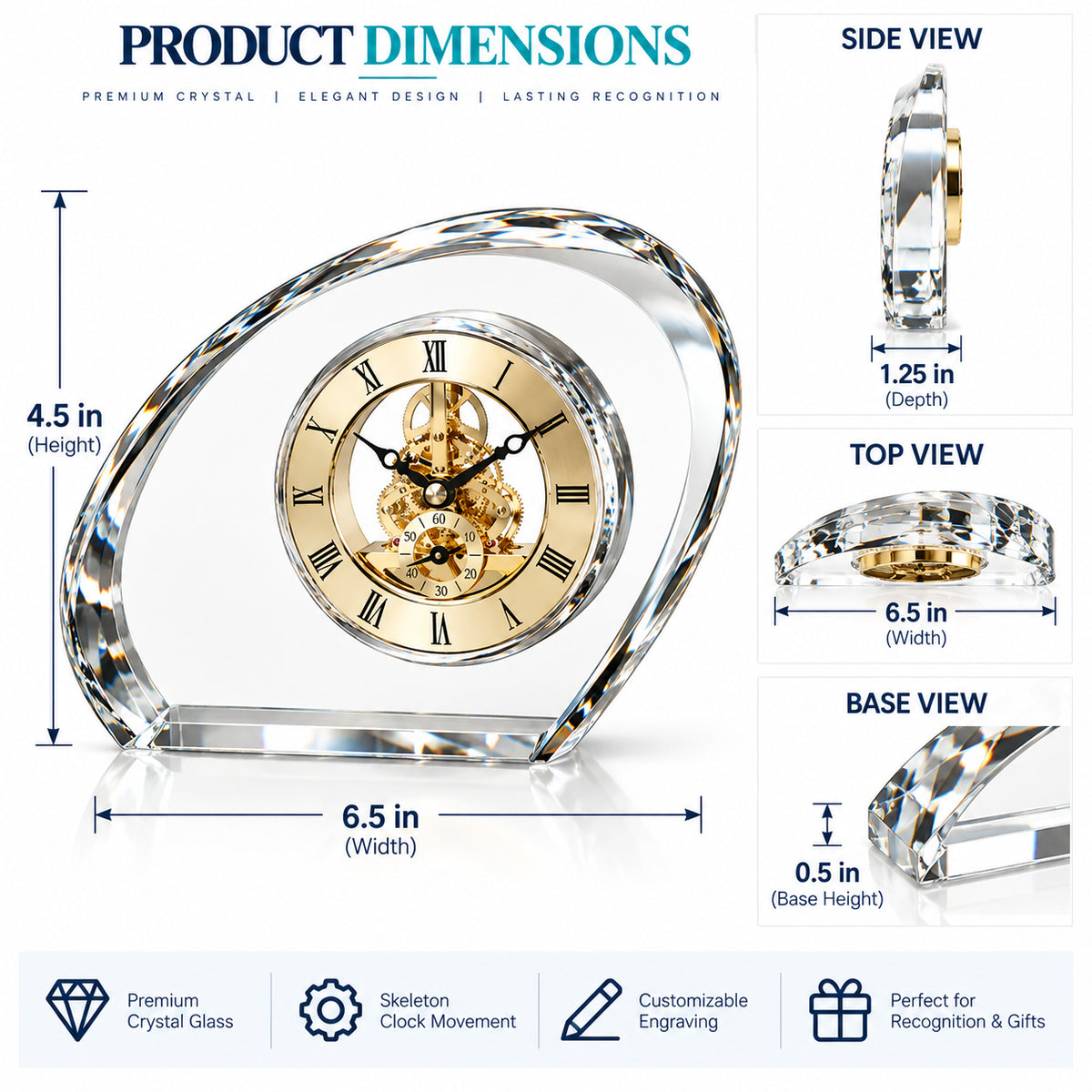 Eden Timeless | Custom Crystal Clock Award for Corporate Recognition