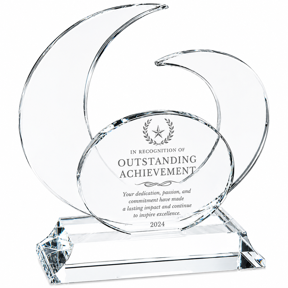 Elliptic Indigo Crystal | Engraved Recognition Award