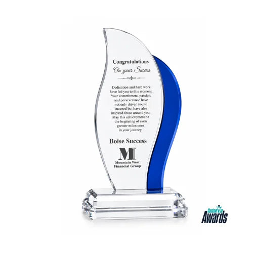 Crescent Sapphire | Employee Appreciation Crystal Award