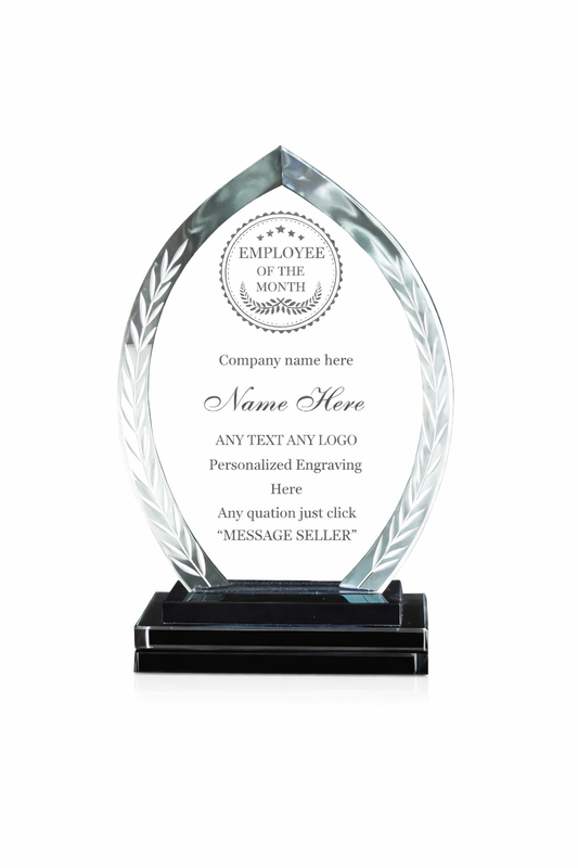 Employee Recognition Crystal Plaque