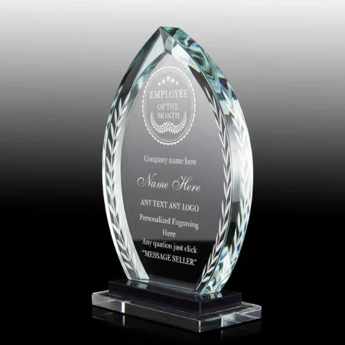 Employee Recognition Crystal Plaque