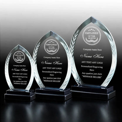 Employee Recognition Crystal Plaque