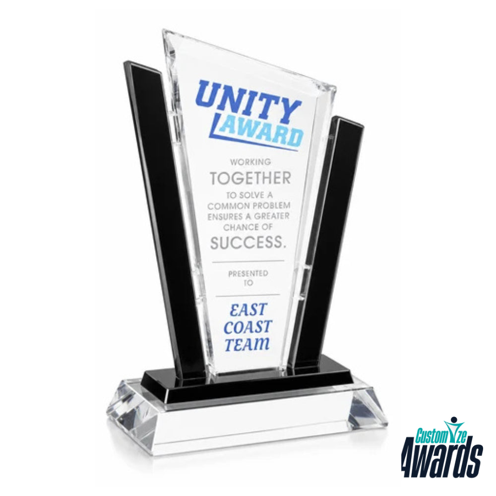 Rhapsody Crystal | Custom Engraved Optical Crystal Trophy With Logo