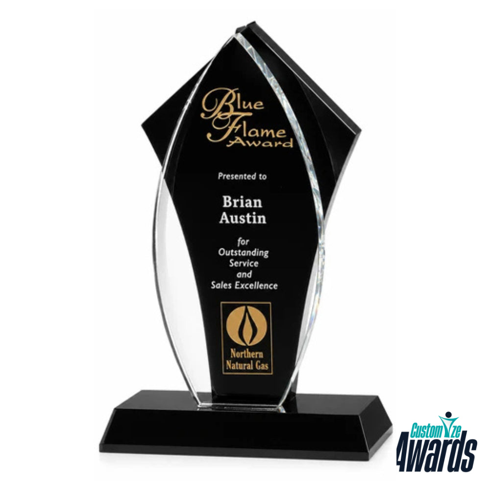 Tuxedo Flame | Customizable Executive Engraved Crystal Award