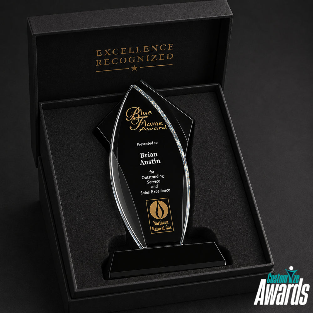 Tuxedo Flame | Customizable Executive Engraved Crystal Award