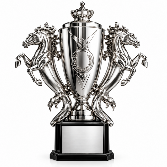 Twin Dragon | Customized Silver Metal Victory Trophy