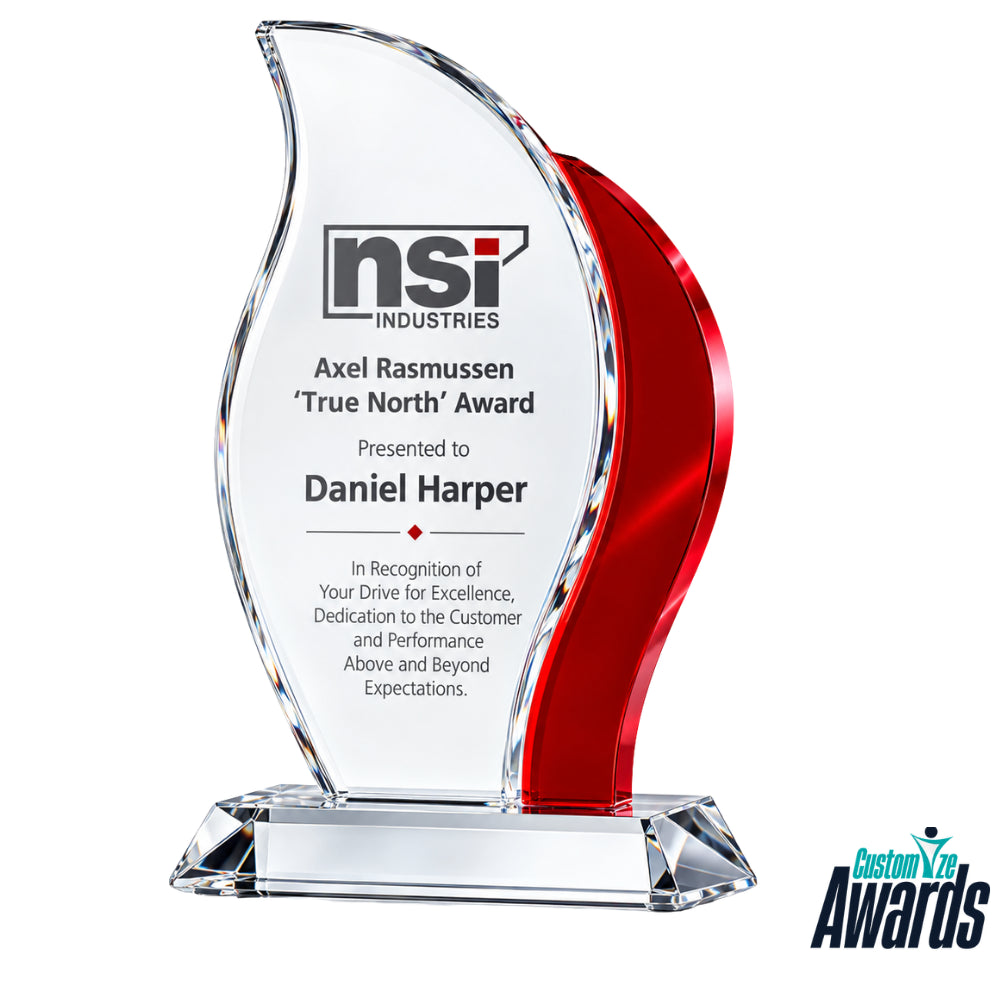 Flame Crystal  Excellence Recognition Optical Crystal Award
