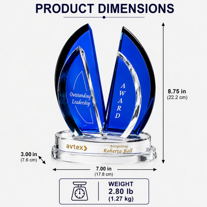 Vol Indigo Crystal | Plaque de reconnaissance gravée