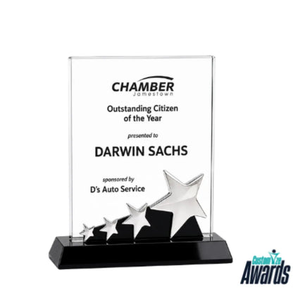Star Rectangle | Custom Engraved Recognition Crystal Award