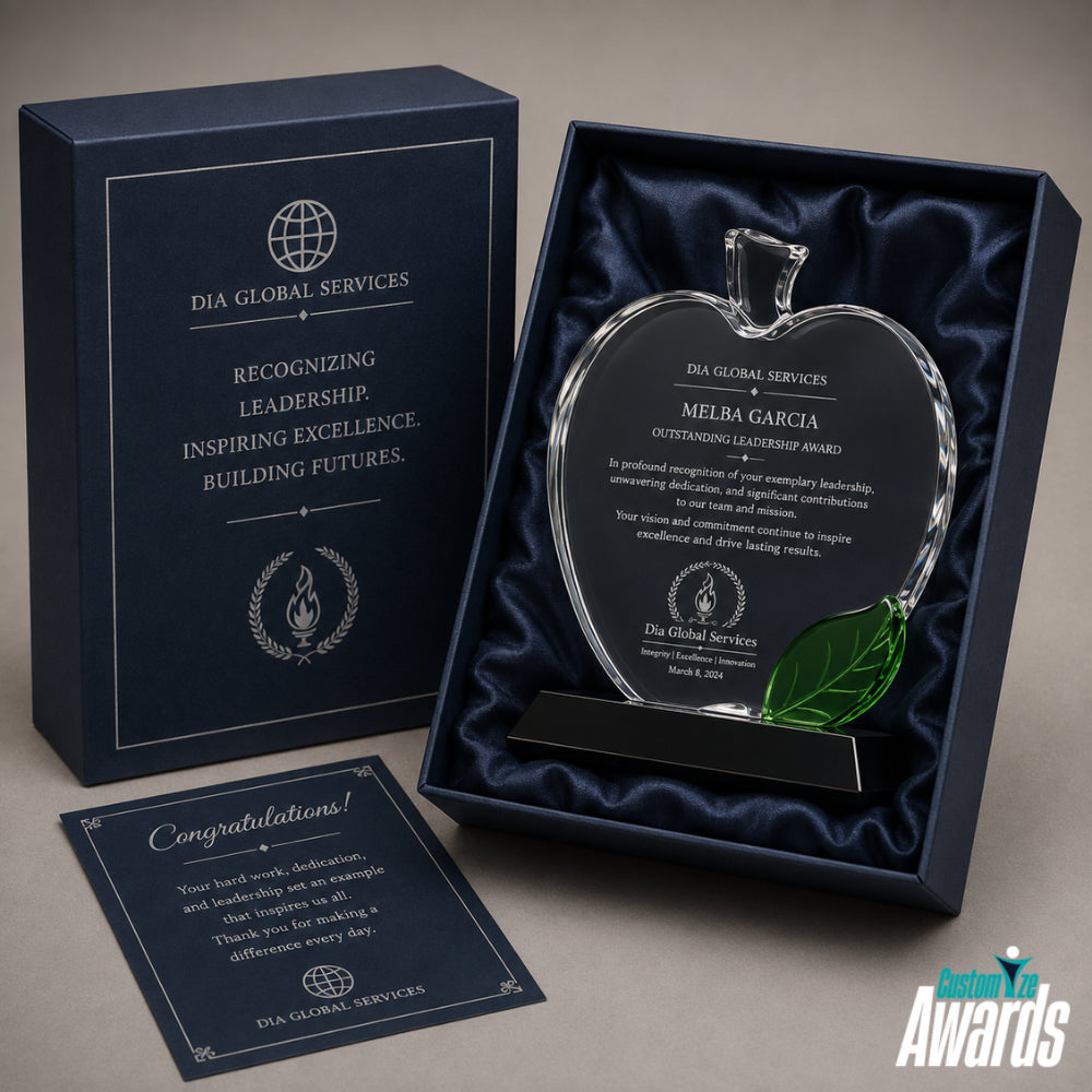 Harmony Apple  Educational Achievement Crystal Award  pakaging 