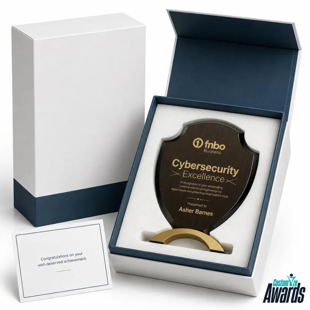 Heritage Shield | Custom Engraved Wood Award for Leadership Acheivement