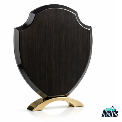 Heritage Shield Holz-Award | Individuell gravierte Kristalltrophäe