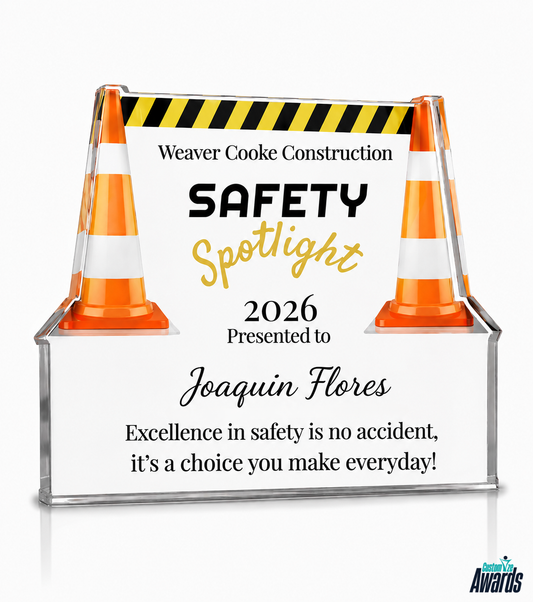Safety Spotlight Crystal Award | Workplace Achievement Trophy