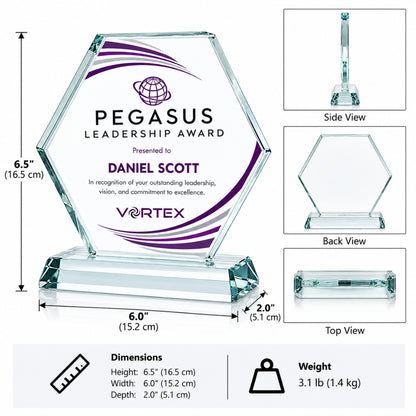 Hexagon Crystal | Corporate Recognition Award